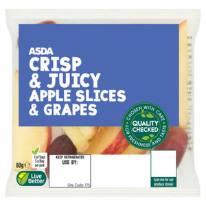 ASDA Crisp & Juicy Apple Slices & Grapes Fruit Snacks 80g