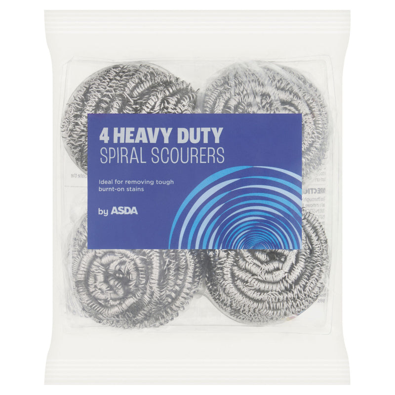 ASDA heavy duty spiral scourers pack of 4 - British product