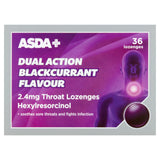ASDA Dual Action blackcurrant throat lozenges 36 count - British product
