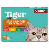 Tiger by ASDA Senior Cat Jelly Selection Meaty & Poultry 12 x 100g Pouches GOODS ASDA