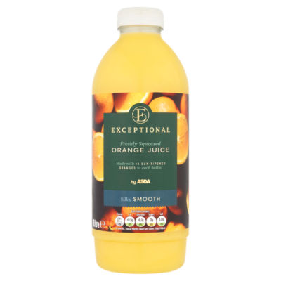 ASDA freshly squeezed smooth orange juice 1 litre, imported from the UK