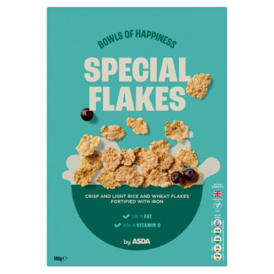 ASDA Special Flakes rice and wheat cereal 500g - British product