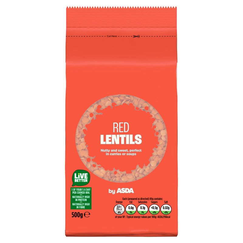 ASDA red lentils 500g - British product