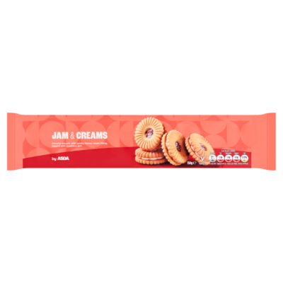 ASDA jam and cream raspberry sandwich biscuits 150g - British product