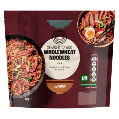 ASDA Straight to Wok Wholewheat Noodles 300g - British product