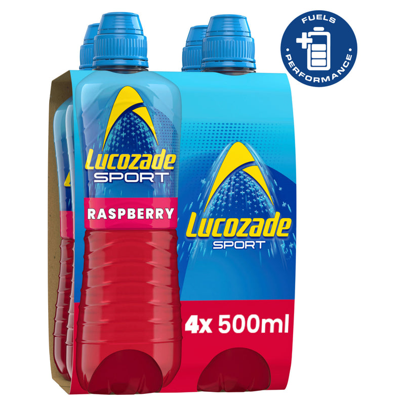 Lucozade raspberry sports drink 4 x 500ml, UK version