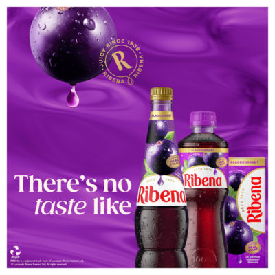 Ribena blackcurrant juice drink 1L, imported from the UK