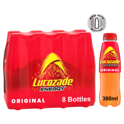 Lucozade energy drink original multipack 8x380ml (British brand)