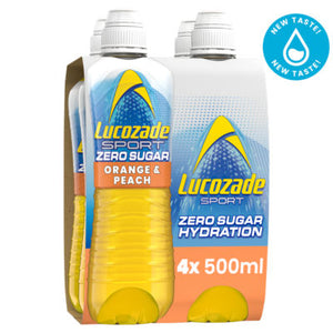 Lucozade Sport Zero Orange & Peach 4 x 500ml