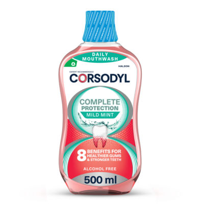 Corsodyl Complete Protection Mouthwash mild mint 500 ml - British product