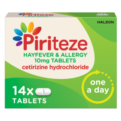 Piriteze Hayfever and Allergy Tablets 14s, imported from the UK