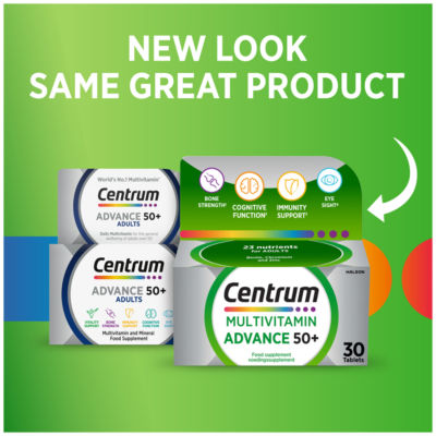 Centrum Advance 50+ multivitamin tablets 30s - British product