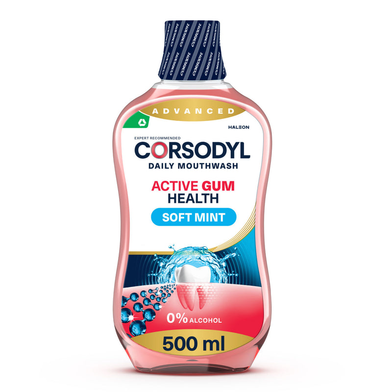 Corsodyl Active Gum Health Daily Mouthwash 500ml - British product