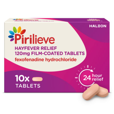 ASDA Pirilieve Hayfever Relief Fexofenadine Tablets 120mg 10s- Buy online at McGrocer