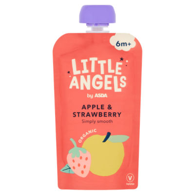 ASDA Little Angels Apple & Strawberry 6+ months baby food purée 120g, UK version
