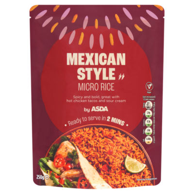 ASDA Mexican style microwave rice 250g - British product