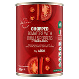 ASDA tinned chopped tomatoes with chilli and peppers 400g - British product