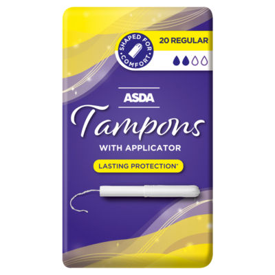 ASDA regular tampons with applicator 20 pack - British product