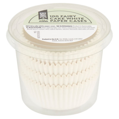 BAKE by ASDA fairy cake cases white paper 100 count - British product
