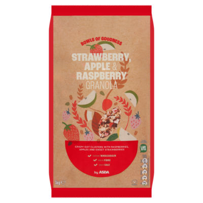 ASDA Strawberry, Apple & Raspberry Granola 1kg - British product