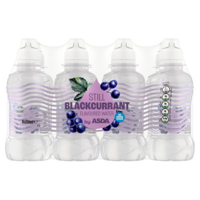 ASDA blackcurrant flavoured still water 8 x 200ml - British product