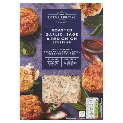 ASDA roasted garlic, sage & red onion stuffing mix 110g - British product