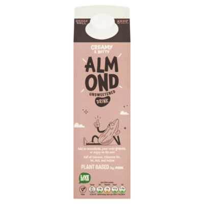 Boisson végétale aux amandes non sucrée ASDA 1 litre