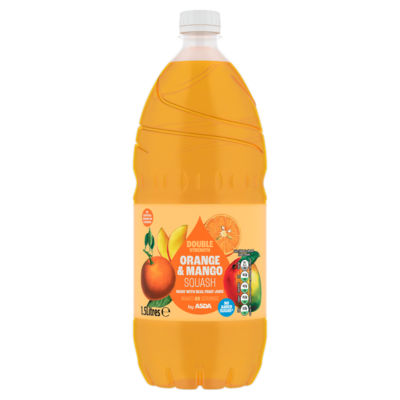 ASDA orange & mango squash 1.5 litres, no added sugar - British product