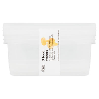 George Home plastic food storage containers 1L 3pk, UK version