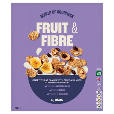 ASDA Fruit & Fibre cereal pack 750g - British product