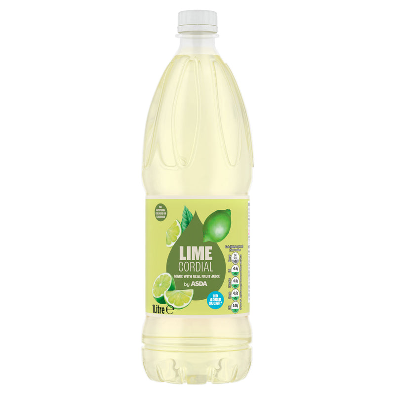 ASDA no added sugar lime cordial with sweeteners 1 litre - British product