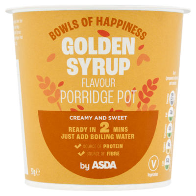 ASDA Golden Syrup Flavour Porridge Pot 57g - British product