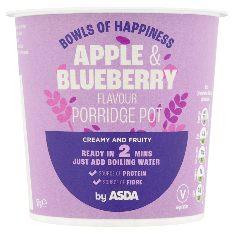 ASDA Apple & Blueberry Porridge Pot 57g - British product