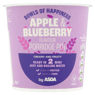 ASDA Apple & Blueberry Porridge Pot 57g - British product