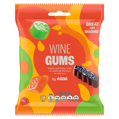 ASDA Wine Gums 190g, imported from the UK