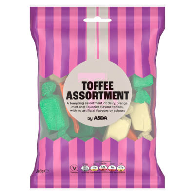 ASDA dairy orange mint liquorice toffee assortment 200g - British product