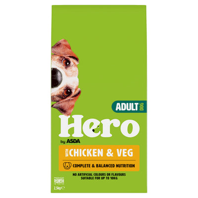 ASDA Hero by ASDA Small Dog Chicken & Veg Dry Adult Dog Food 2.5kg- Buy online at McGrocer