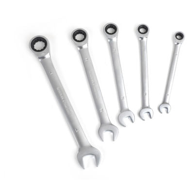 Hyper Tough ratchet combination spanner set 5 piece 8-17mm, imported from the UK