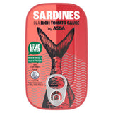 ASDA canned sardines in tomato sauce 120g, imported from the UK