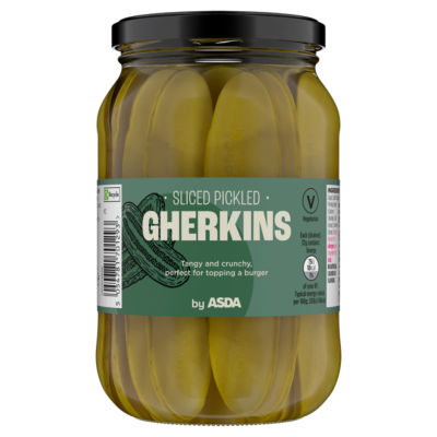 ASDA Sliced Pickled Gherkins 480g - British product