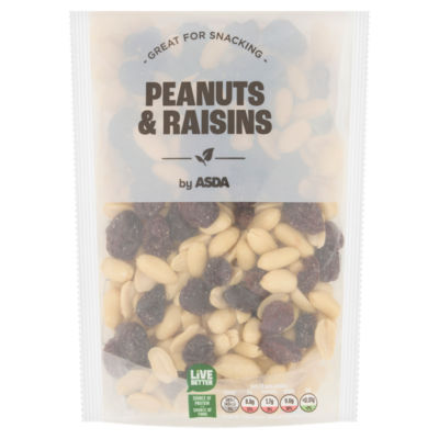 ASDA peanuts and raisins mix 250g, UK version
