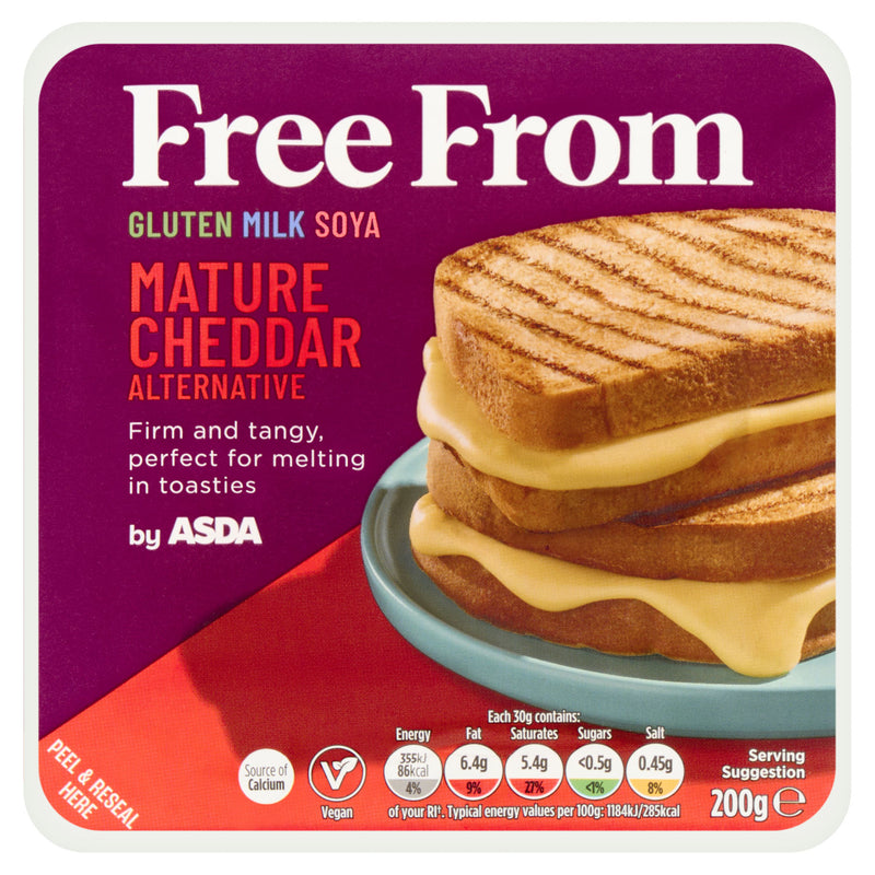 ASDA Free From Mature Cheddar Alternative 200g - British product