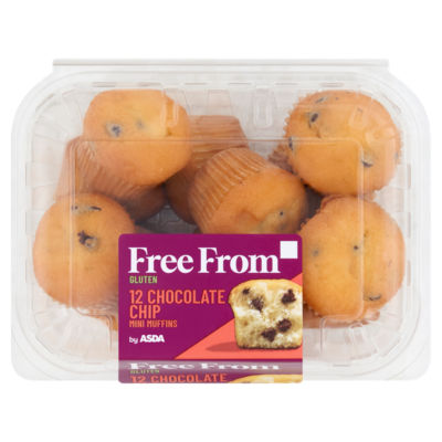 ASDA Free From Chocolate Chip Mini Muffins 12 Pack - British product