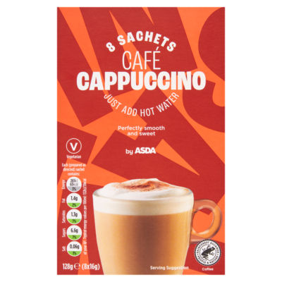 ASDA cappuccino sachets 128g - British product