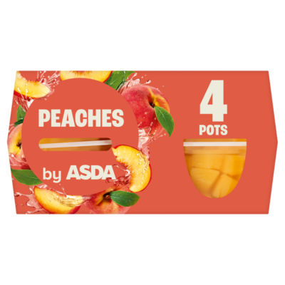 ASDA peaches baby fruit pots 4 x 113g - British product