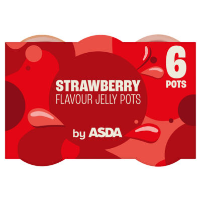 ASDA Strawberry Flavour Jelly Pots 720g - British product