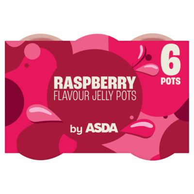 ASDA raspberry flavour jelly pots 6 x 120g - British product