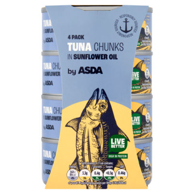 ASDA Tuna Chunks in Sunflower Oil 580g, UK version