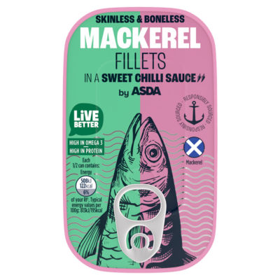 ASDA ASDA Mackerel Fillets in Sweet Chilli Sauce 125g- Buy online at McGrocer