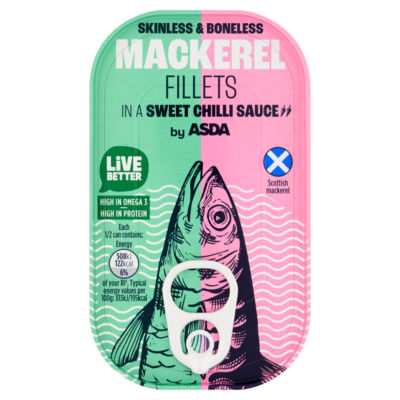 ASDA Mackerel Fillets Sweet Chilli Sauce 125g - British product